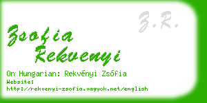 zsofia rekvenyi business card